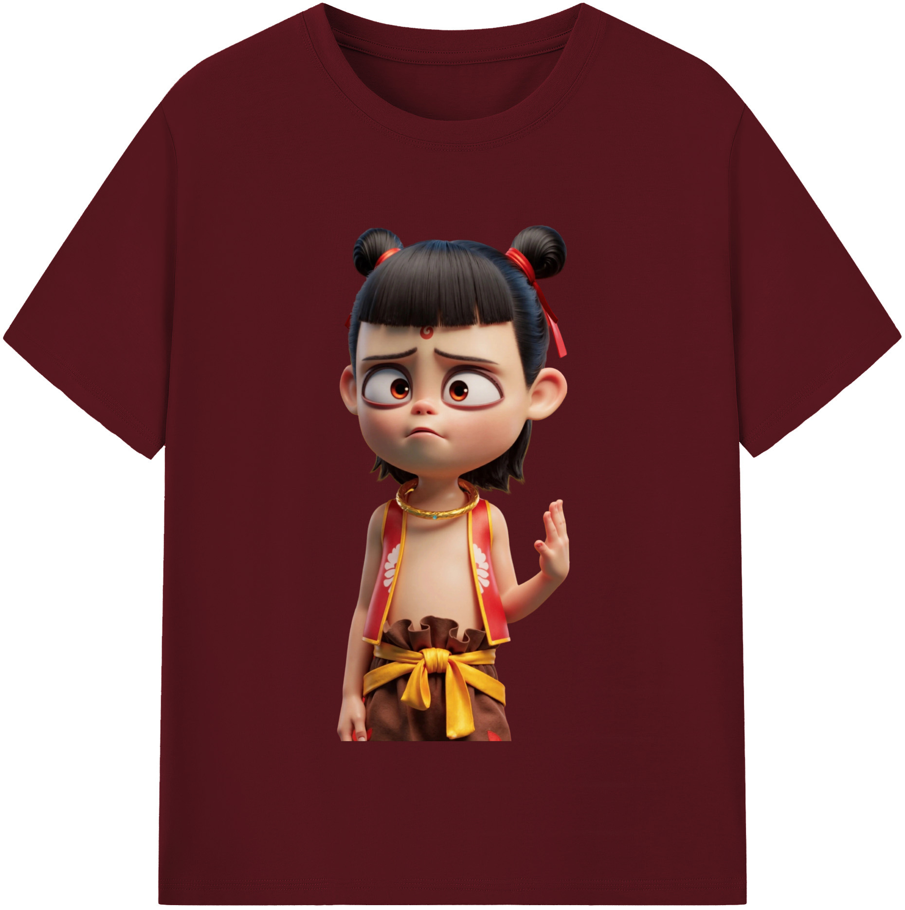 （画像用） Ne Zha 2 ナタ 魔童の大暴れ 綿100％半袖Tシャツ（フロントプリント）